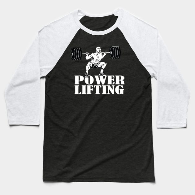 Powerlifting Baseball T-Shirt by wiswisna